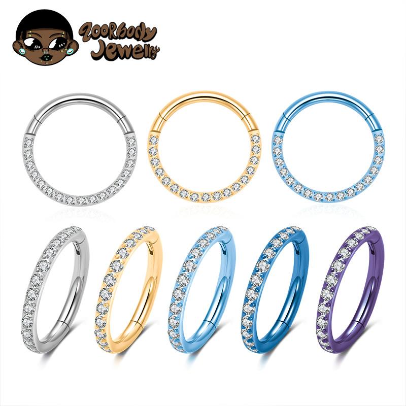 1 Stück G23 Titan Nasenring 16G 18G 20G Klappbares Septum Clicker Segment Ohr Tragus Knorpel Helix Daith Lippe Körper Piercing Schmuck