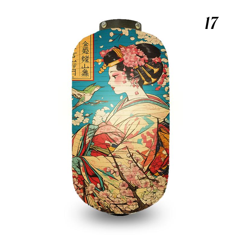 Traditional Style Cloth Lantern Japan Ukiyo-e Geisha Painting Lanterns Izakaya Sushi Shop Restaurant Party New Year Decoration
