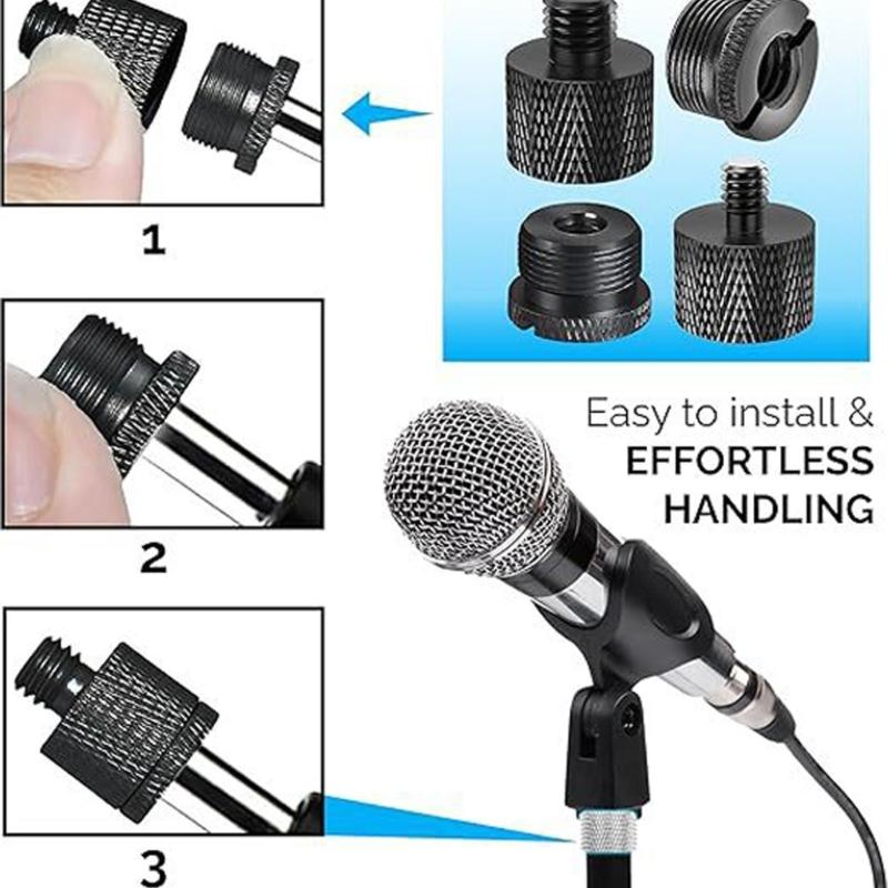8Pcs Mic Stand Adapter Microphone Adapter for Camera Screw 1/4inch Male/Female to 5/8inch Female/Male Threaded