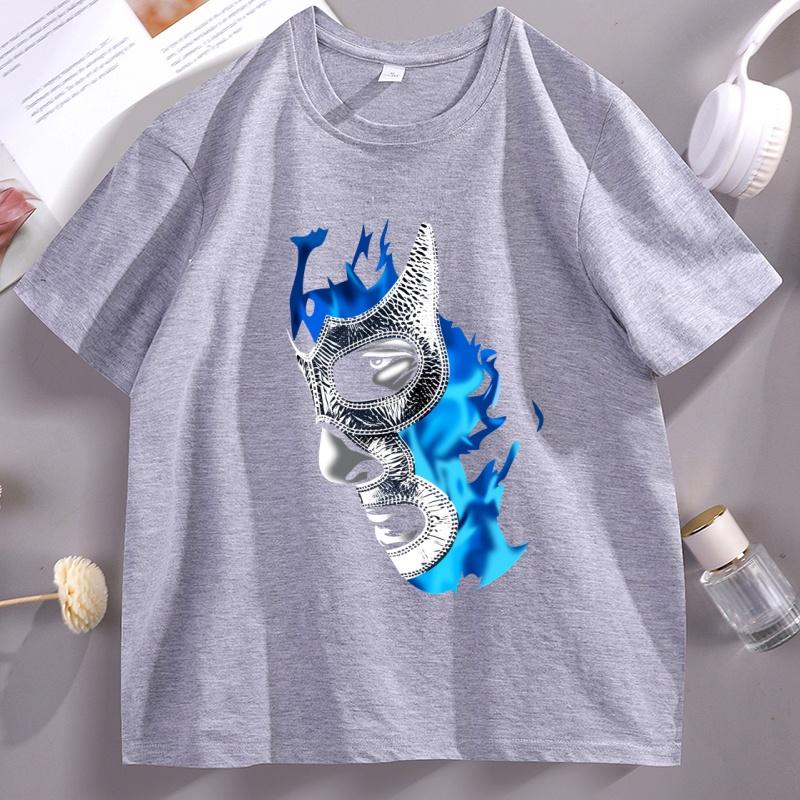 Cotton Mexican Wrestler Demon-Blue Tshirt Men's Designer Cotton T Shirt Cool Comfortable Short Sleeve T-shirt Male Clothes Tops