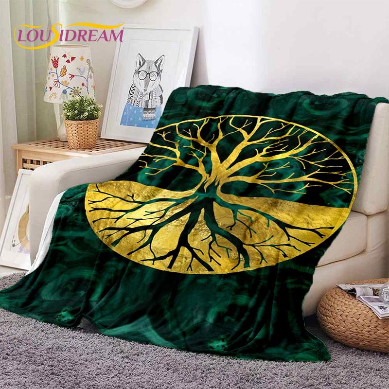 Tree of Life Nature Viking Yggdrasil Norse Soft Flannel Blankets,Throw Blanket Comfortable Blanket for Picnic Beds Home Bedroom