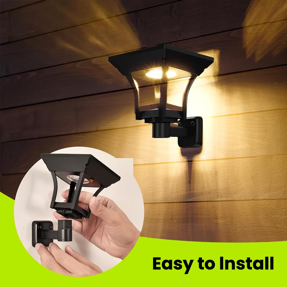 Outdoor Solar Wall Lights Solar Powered LED Porch Lamp 2 Lighting Modes IP65 Waterproof For Garden Lighting Decor