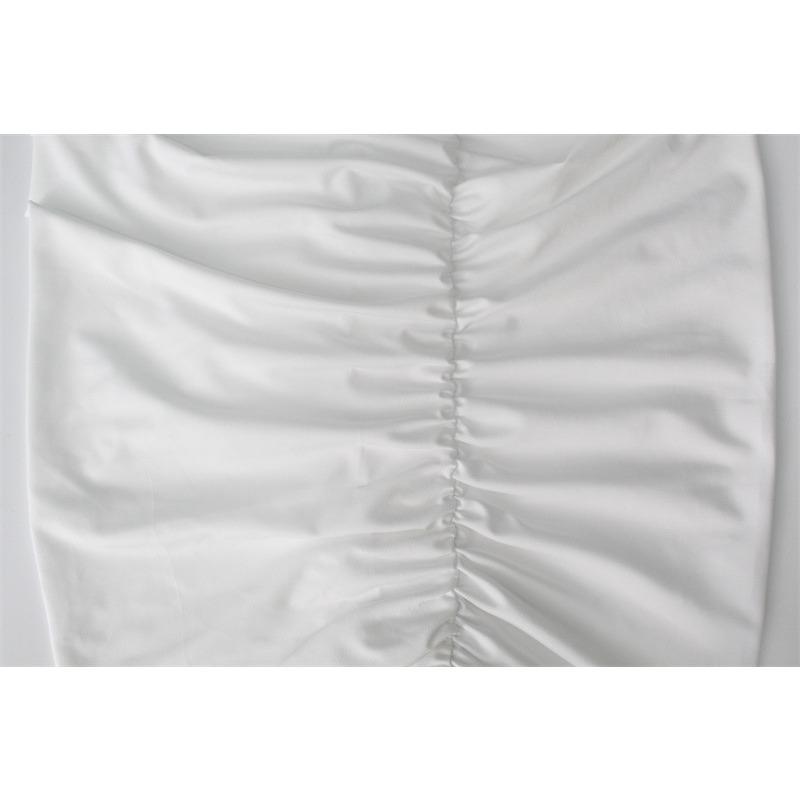 Women's Solid Color Crew Neck Long Sleeve Hollow Pleated Patchwork Bag Hip Sexy Spice Girl Party Dress