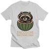Italian Brainrot Raccoon Meme T Shirt for Men Pure Cotton Tshirt Humor Streetwaer Short Sleeve Tee Shirt Loose Fit