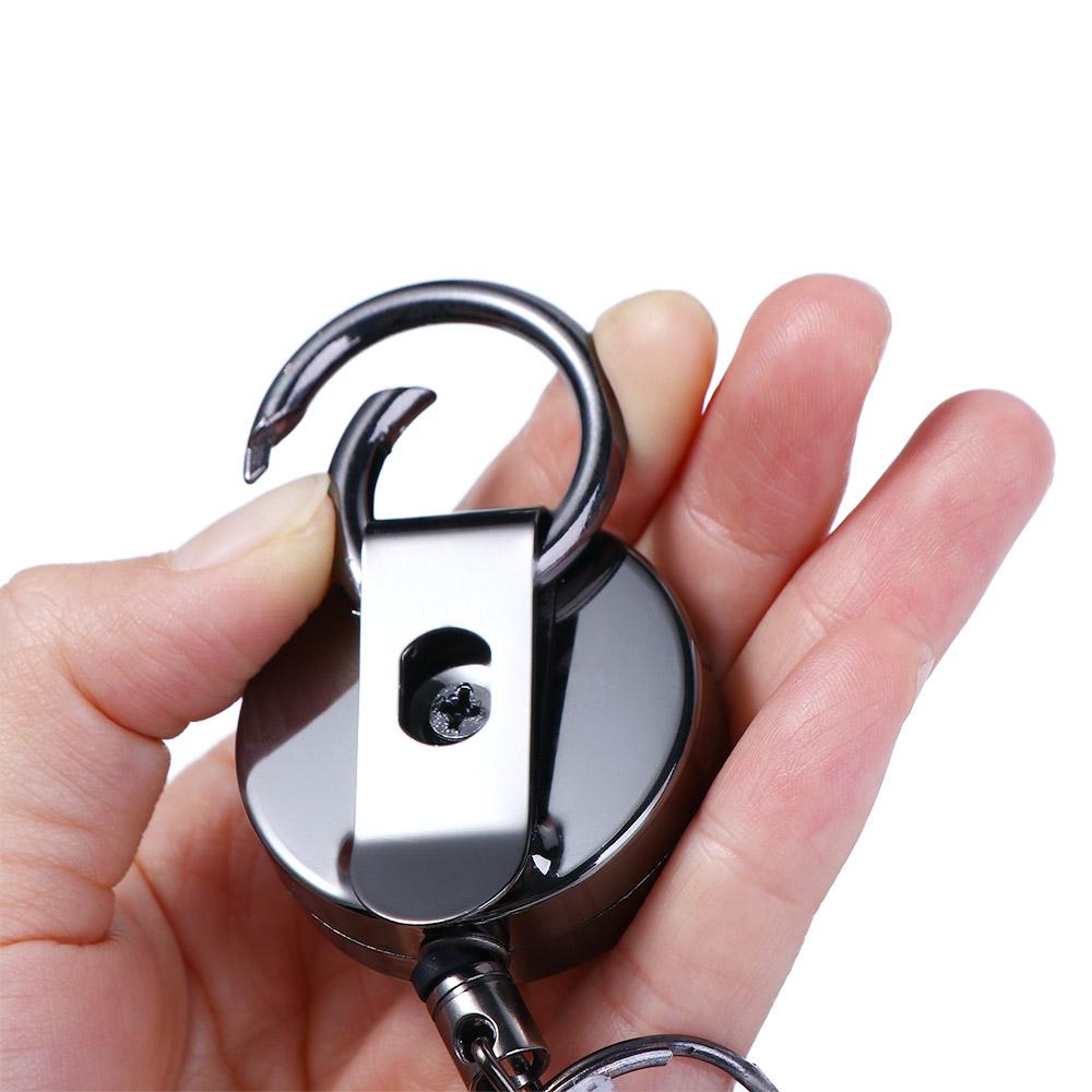 Stretching Wire Rope Pull Keyring Key Chain Ring Retractable Badge Reels ID Card Badge Holder