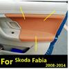 Microfiber Leather Front / Rear Door Panels Armrest Cover  For  Skoda Fabia 2008 2009 2010 2011 2012 2013 2014 Car Interior