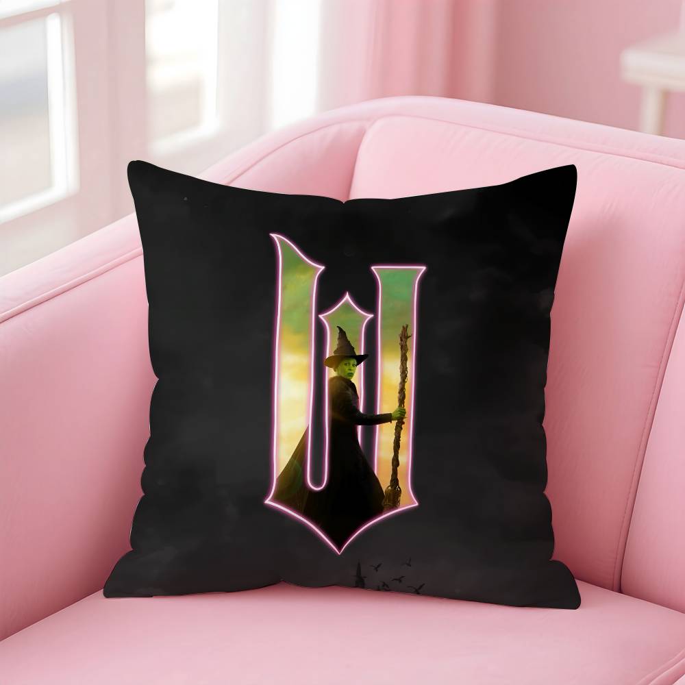 Vintage Movie W-Wicked Anime Pillow Case Anti-Dustmite Pillowcase Invisible Zipper Silky Short Plush Sofa Cushion Cover