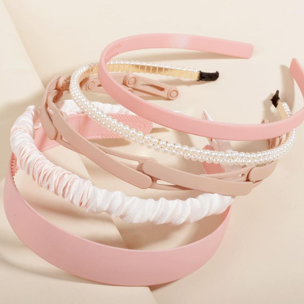 5-Piece Set of Fashionable and Simple Pearl Headbands for Girls, with a High-End Feel, Suitable for Spring and Summer, Women's Hair Access
