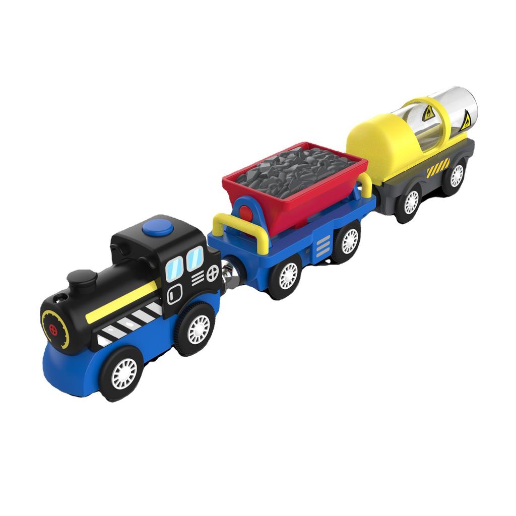 Small Train Wooden Track Electric Toy Simon Engineering Car Children's Wooden Educational Assembled Toy Car