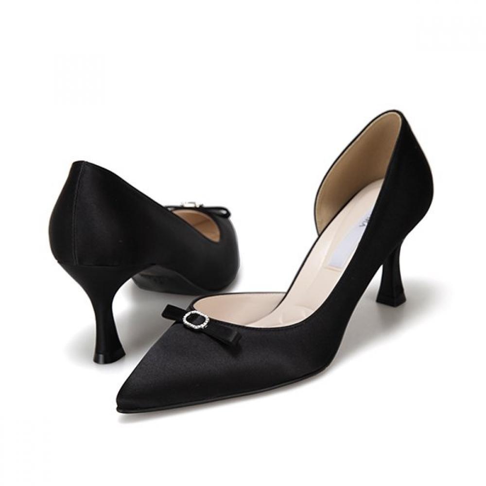 Barbara Satin Inside Open 7cm Pump Bbh201bk