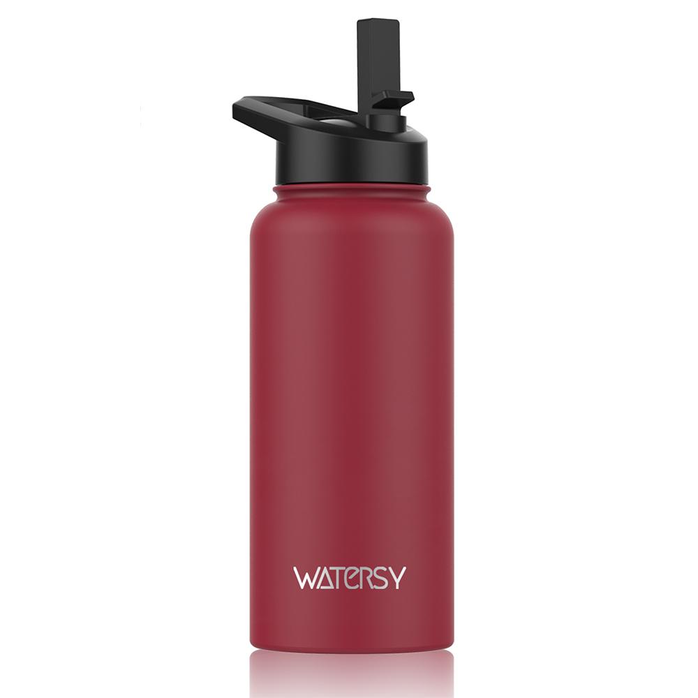 WATERSY 15/32oz Sport-Wasserflasche Edelstahl Thermosflasche Doppelwandige Vakuumflasche Auto-Reisebecher für Reisen Fitnessstudio Büro