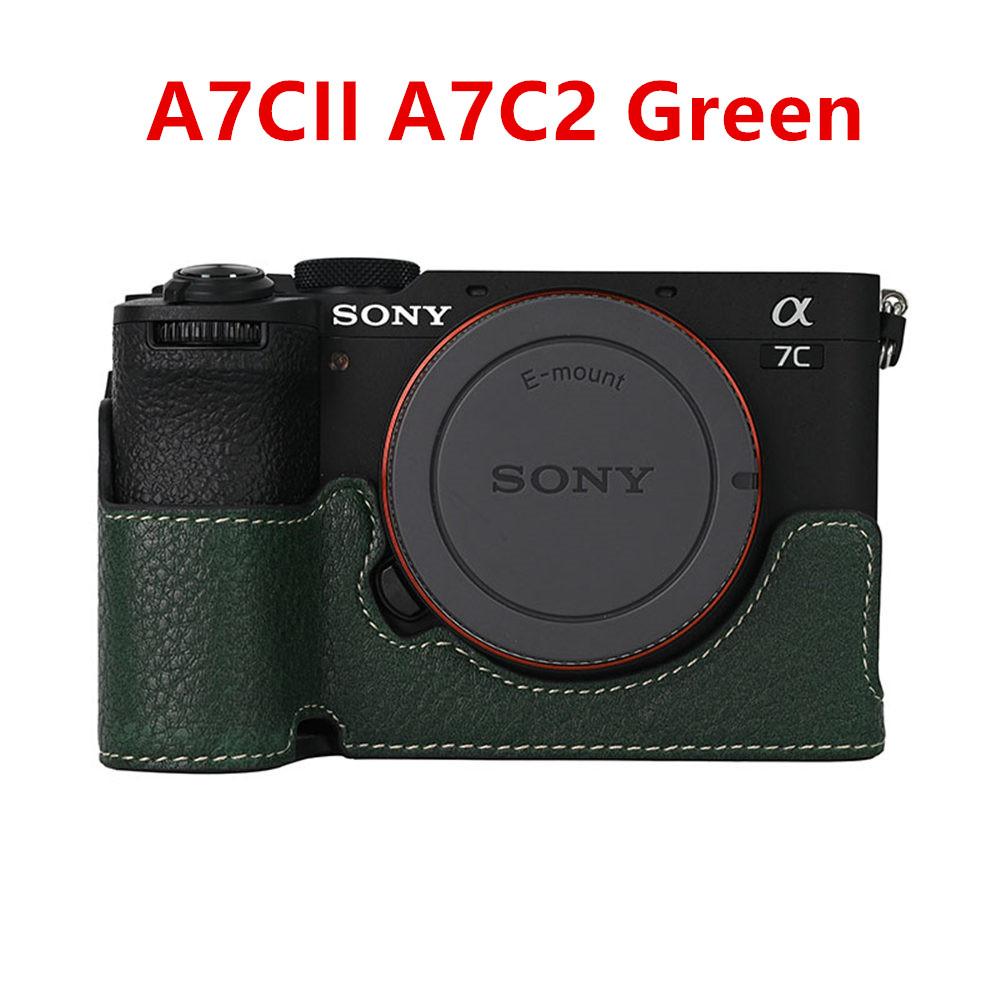 Camera Half Case for Sony A6700 A6400 A6300 A6100 A6000 ZVE10 ZVE10II ZVE10M2 A7R5 A7CII A7C2 Bottom Opening Cover PU Leather