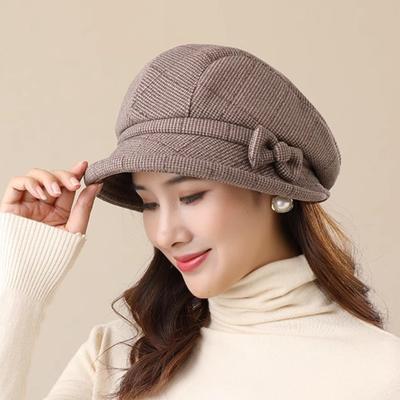 Women Autumn Winter Hat Middle-aged and Elderly Warm Thickened Padded Fisherman's Casual Simple Old Lady Basin Cap