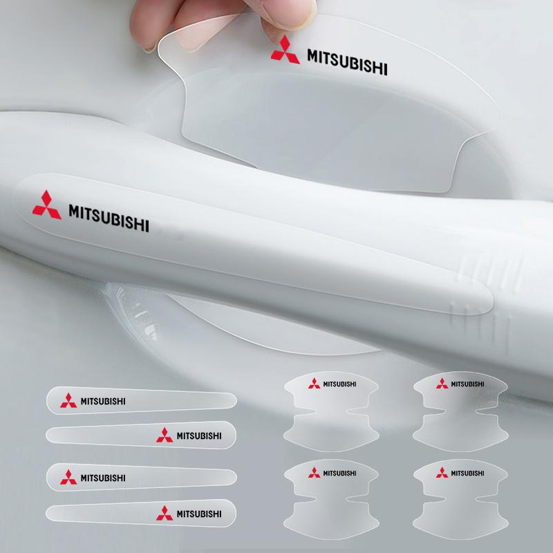 8pcs Car Door Handle Stickers Transparent Protector Film For Mitsubishi Mirage G4 DV5