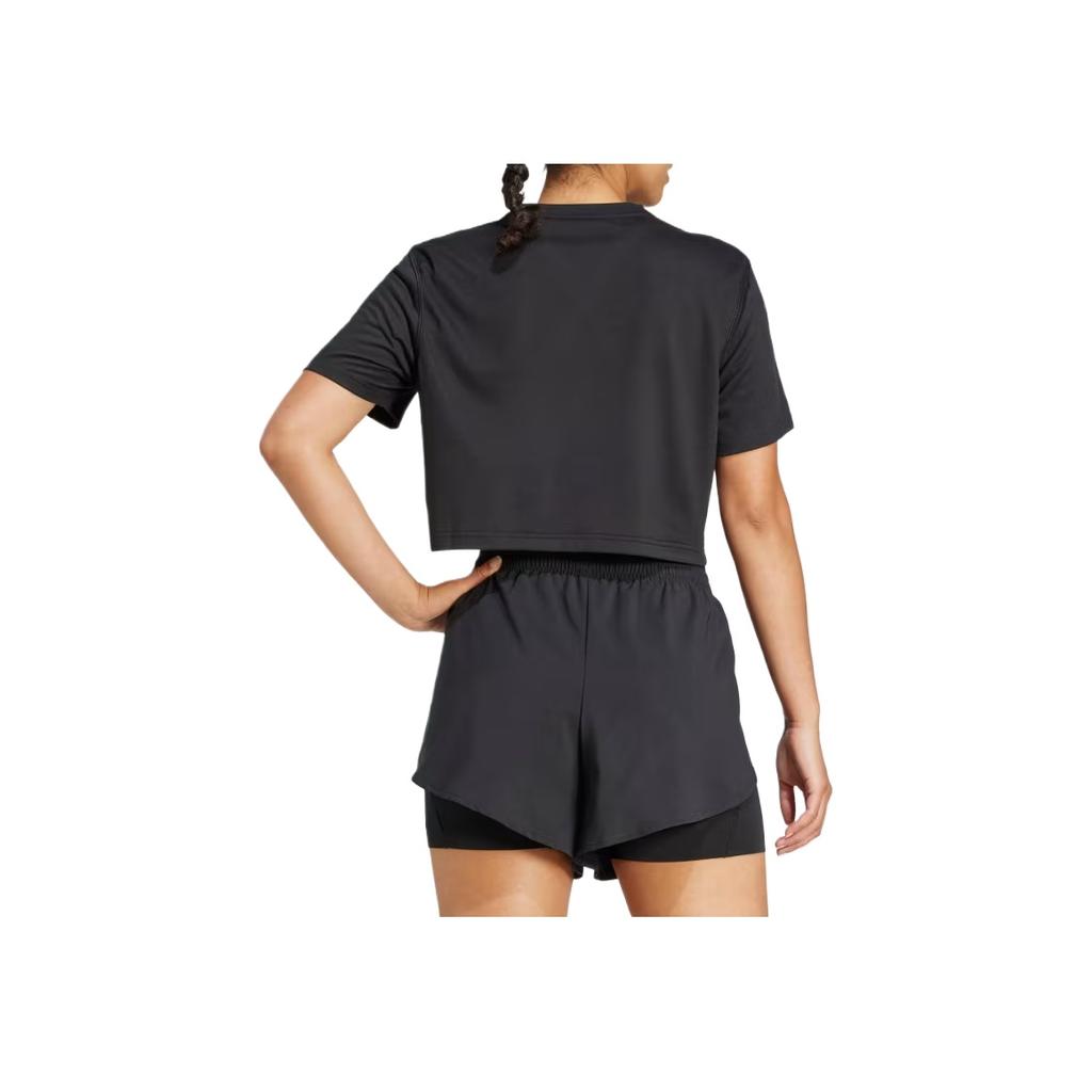 adidas T-shirt da Donna Essentials Comoda Elegante Semplice Monocolore Manica Corta Spalla Cadente Top Neri JC9555