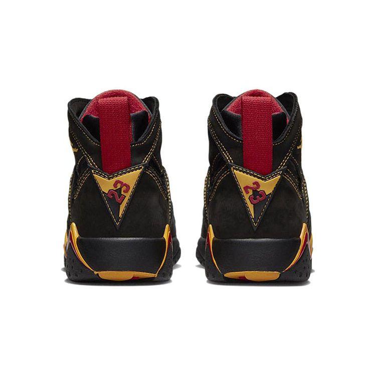 Air Jordan 7 Retro GS Citrus 2022 Kids Sneakers Black Varsity-Red DQ6040-081