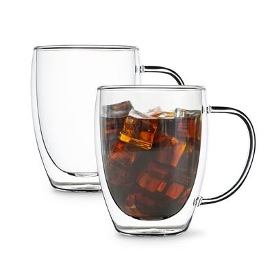 Mug Heat Resistant Glass Pair Cup Set Double Layered Heat Retention Cold Insulation Waterproof Stylish Coffee Cup Tea Cup DOUBLE WALLED GLASS CUPS