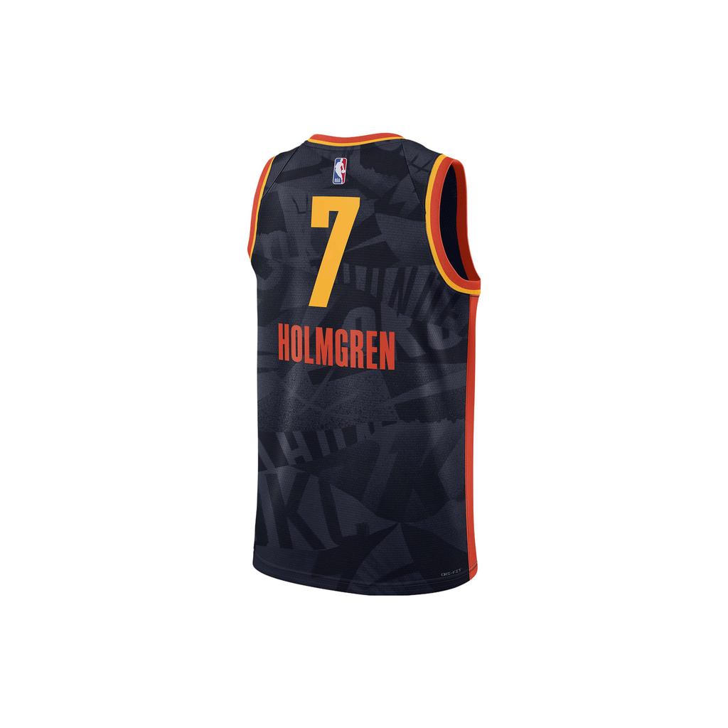 New Nike Dri Fit Basketball Jerseys SW Fan Edition 2023/24 Season Oklahoma Thunder Chet Holmgren No. 7 Size Men's Black DX8513-419