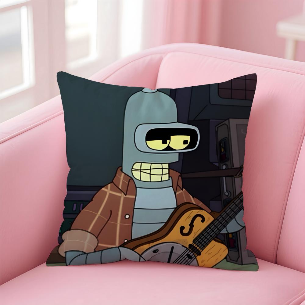 Anime F-Futurama Cushion Cover Home & Car Multi-Scene Pillow Cover - Reversible, Soft & Durable for Daily Use