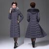 Hooded Fur Collar Down Cotton Jacket Women Winter Clothing   Middle-Aged Mother Mid-Long Thicken Coat Warm  Jacket