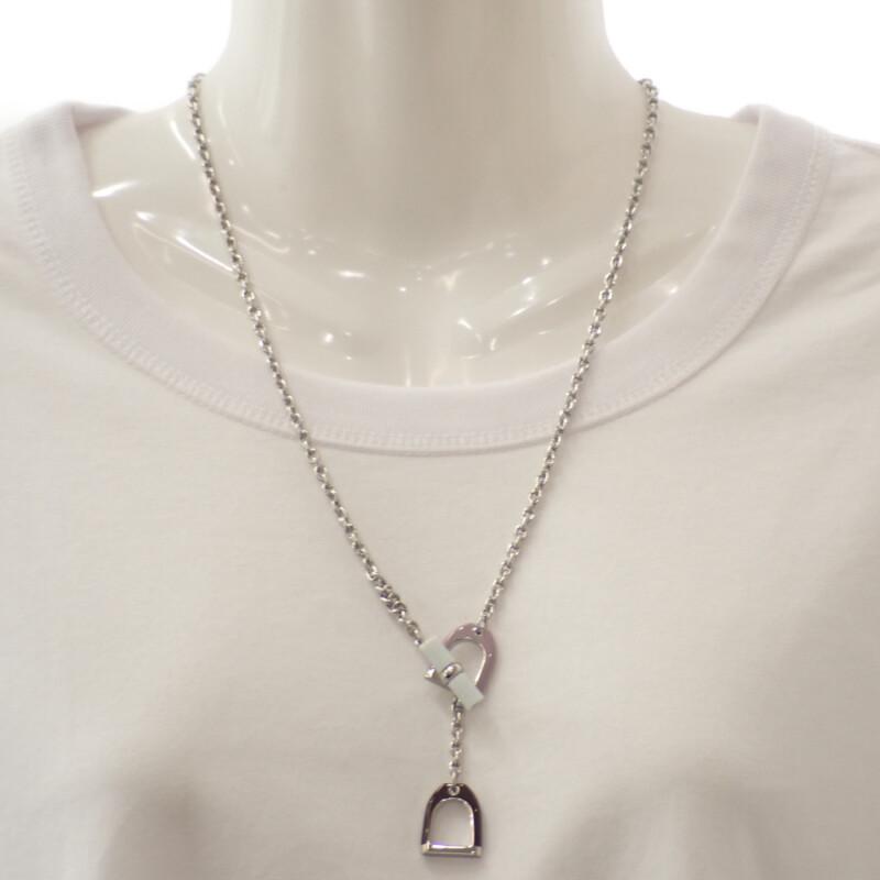 HERMES  H100088FPBB  Necklace Glycine/Bordeaux Metal Mens