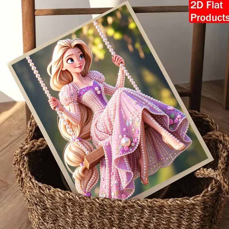 Disney Pearl Painting Rapunzel Pearl Art Painting Wall Suitable for Home Office Decoration Handmade Gifts