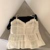 Korean-Style Ruffled Lace V-Neck Camisole for Women