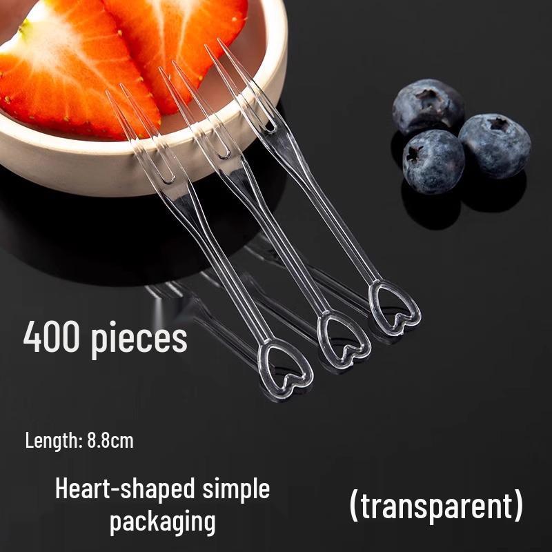 Individually Wrapped Disposable Transparent Plastic Fruit and Cake Forks - Elegant Skewers and Picks