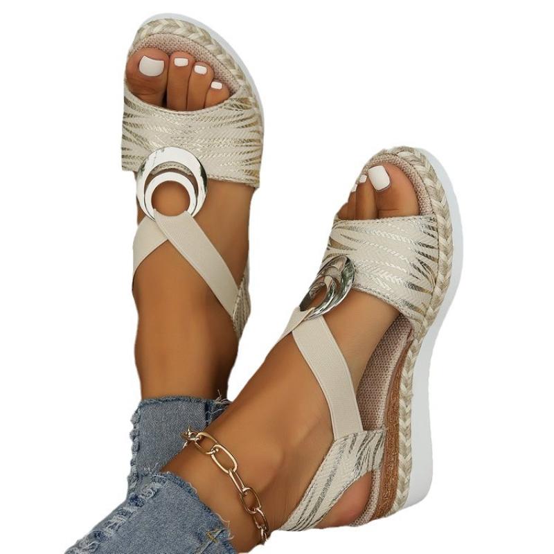 Women's Wedges Sandals  Summer Snake Print Platform Sandals Gladiator Shoes Woman Comfort Casual Med High Heels Sandals