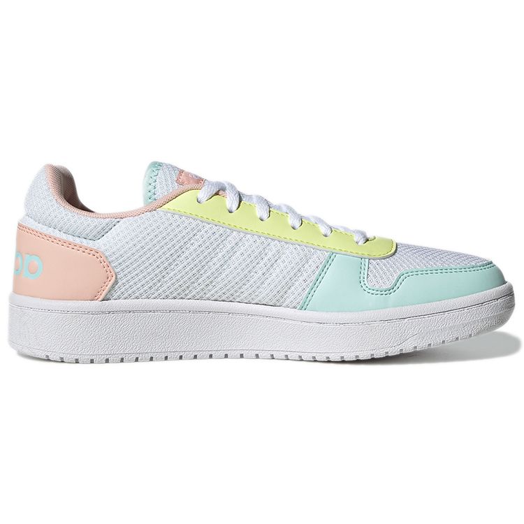 Adidas Neo Hoops 2.0 Round Toe Comfortable Durable Low Top Basketball Shoes Women Sneakers White Pink Blue GY7528