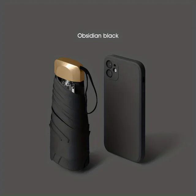 

Mini sombrilla para exteriores, protección UV, ultraligera, plegable, de cinco pliegues, sombrilla metal-fiber composite&6K чорний