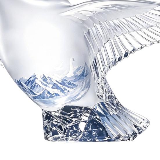 Goose Bird Shape Whiskey Decanter, 3D Glass Animal Liquor Bottle for Bar Display, 350ml Art Wine Dispenser for Home
