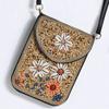 Bohemian Style Pu Flower Embellished Shoulder Bag With Magnet Closure For Daily Use