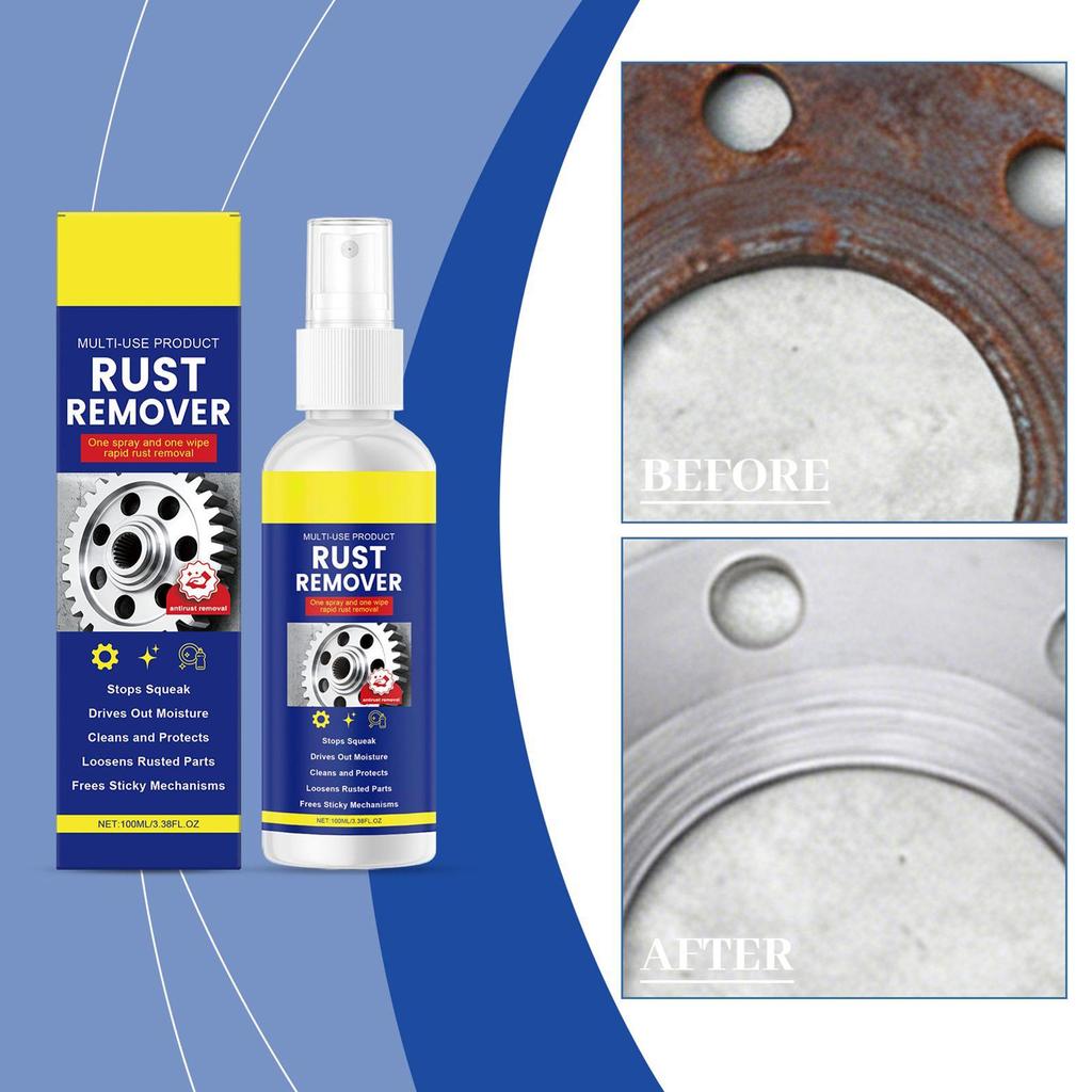 100ml Universal Rust Remover Revitalizing Spray Liquid Cleanser for Car Wheels Metal Surfaces Strong Decontamination Rust Remove