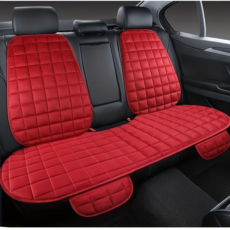 Plush Rear Seat Cushion with Backrest - Breathable, Protective Pad for Vehicle Interiors, Soft Quilted Design, Hand Washable, Fits Most Autos