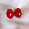 2024 Exquisite High-End Retro Silver Needle Red Heart Flower Earrings for Women