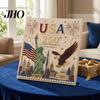 USA Lettering Pearl Art 250th Anniversary Painting Kit, DIY Patriotic Gift Set, Bead Craft Kit for Beginners Adults