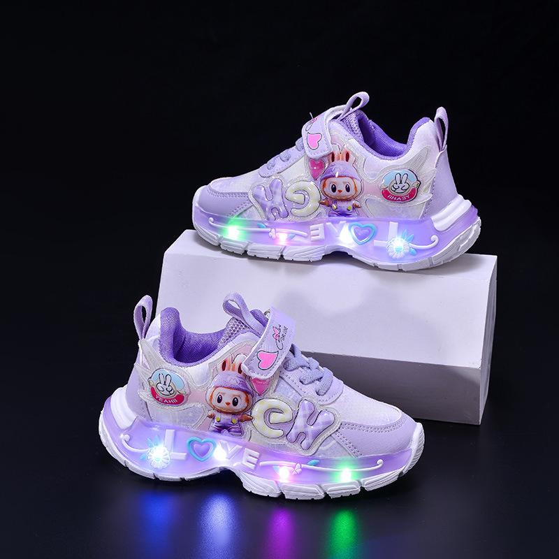 2025 Spring/Autumn LED Light-Up Girls' Princess Sports Shoes