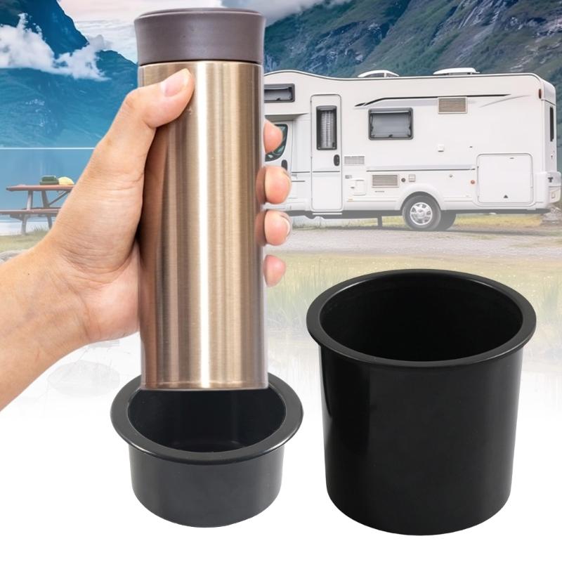 Black ABS Car Cup Holder Suitable For Vehicles Campers Truck And Marine Vessels Easy To Clean And Install