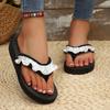 Fashion 2025 Fashion Pleated Flip Flops for Women Black Clip-Toe Flat Ladies' Slippers Summer Comfortable Outdoor Slides Mujer