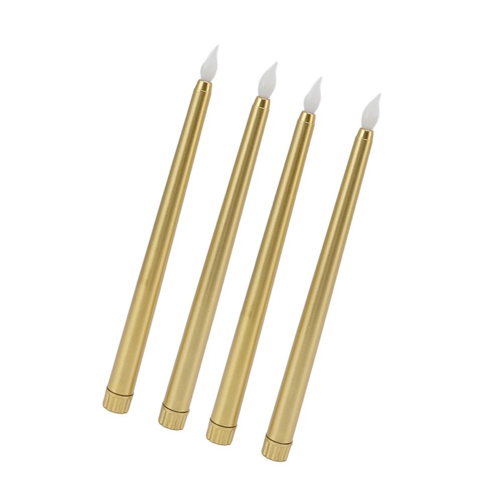 4 Pcs Battery Powered LED Taper Candles Flameless Candle Lights  Church Celebration
