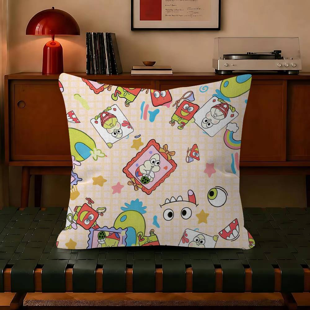 Puzzle Game B-Bubbles Bobble  Decorative Polyester Throw Pillow Cover Square Suitable for Home Office Coffee Shop Decor