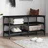 VidaXL Shoe Bench, Shoe Rack with Legs, Shoe Cabinet with Storage Living Room, Industrial, Black Wood 839043