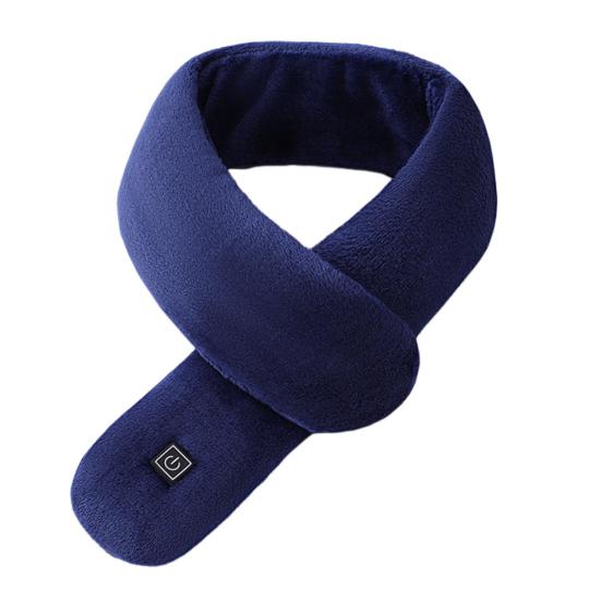 Electric Heating Scarf Rechargeable Heated Shawl Neck Warmer with 3 Adjustable Gears Plush Fabric Neck Heating Wrap