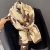 Korean Style Floral Cotton Linen Scarf - Versatile Autumn/Winter Shawl for Women