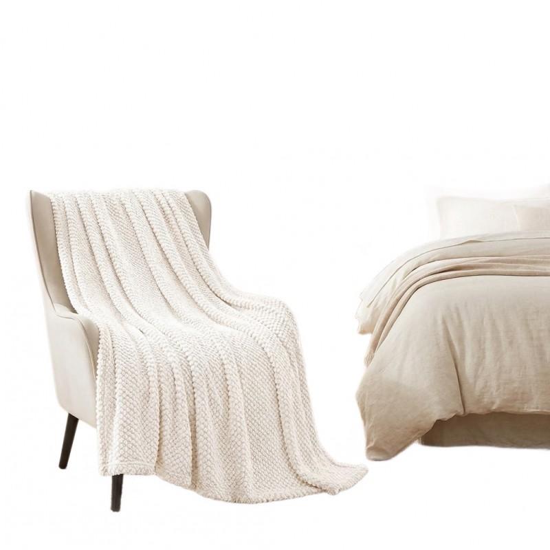 Soft Fleece Throw Blanket Sofa Bed Office Nap Lightweight Warm All Season Use