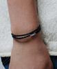 Scalettoblack Bw001 [Surgical Steel] Basic Layered Leather Bracelet