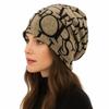 Plaid Print Pullover Hat Contrasting Colors Casual Hedging Cap Turban Hats  Autumn and Winter