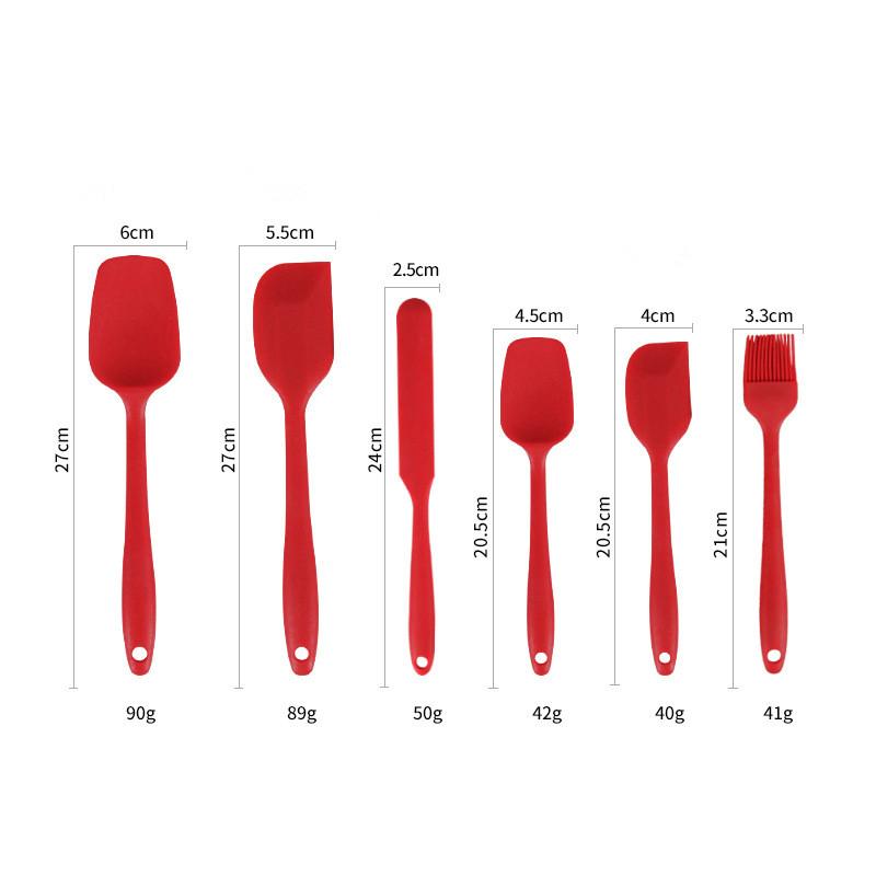 6Pcs Food Grade Silicone Non-Stick Butter Cooking Spatula Set Cooking Pastry Scraper Brush Kitchen Tools Cake Baking Mixing Tool