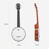 Donner Banjo Ukulele Concert 4 String 23 Inch Sapele Body Remo Head Tuner Bag with Spare Strings